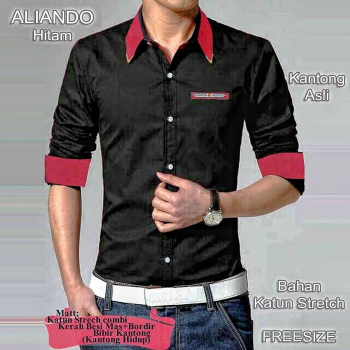 Kemeja Pria ALIANDO 2 warna , tanah abang itc mangga dua hem baju cowo