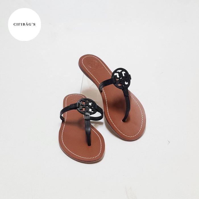 SANDAL TB GABRIEL FLAT THONG PERFECT BLACK  size 5.5  (22.5cm )