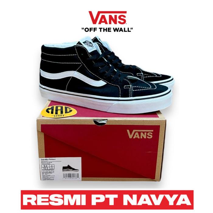 Vans Sk8 Mid Black White Original 100% RESMI PT NAVYA