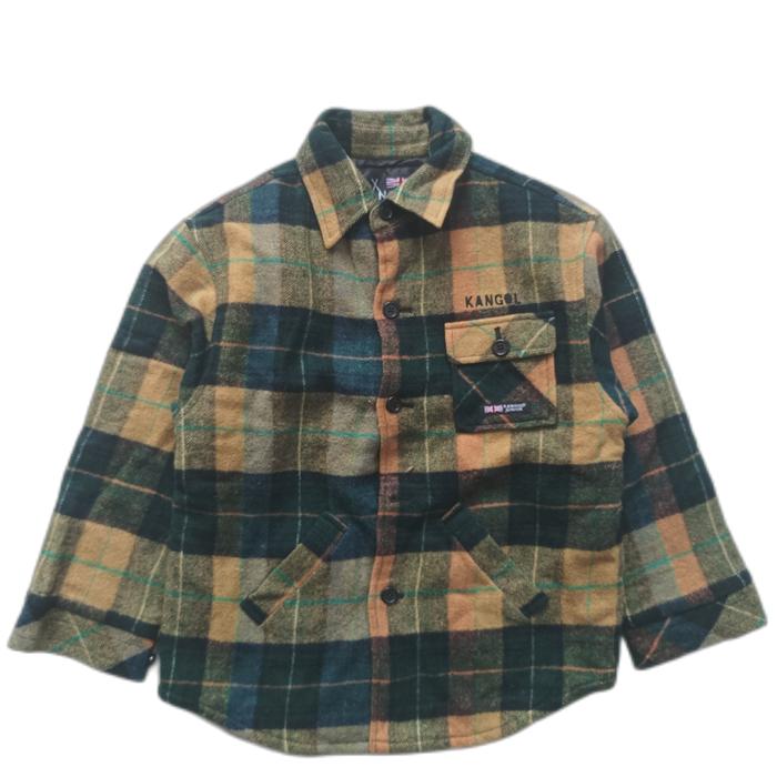 jaket anak Kangol England Junior heavy weight plaid flannel shirt outer jacket