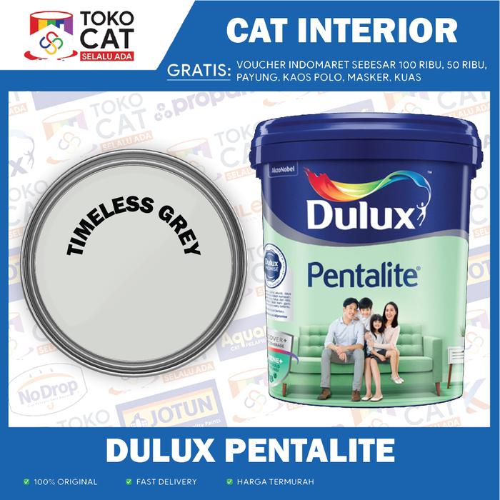 Cat Tembok Interior | Dulux Pentalite TIMELESS GREY 2,5 L | Kemasan Galon