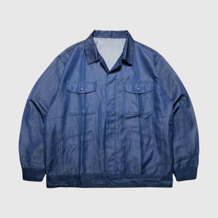 Unbranded Cotton Denim Jeans Chore Trucker Jacket Blue