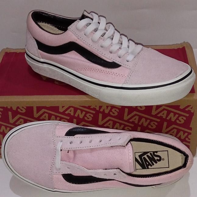 Sepatu Ladies Woman Vans Old Skool Japan Market Pink Black Hitam Size 36 23 Original OG Authentic Lo