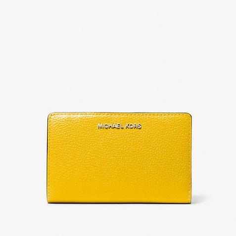 MICHAEL KORS Empire Medium Pebbled Leather Wallet - Bright Dandelion