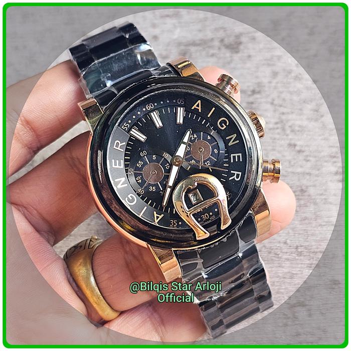 Aigner Bari A37500 Pria Super Premium Tali Rantai Solid Stainless Steel