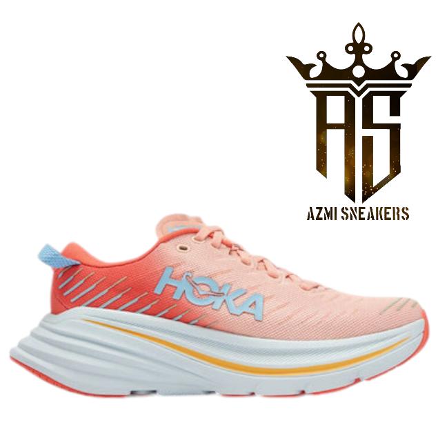 Sepatu Hoka Women One Bondi 7 White Red Store Guarantee 100% BINIB