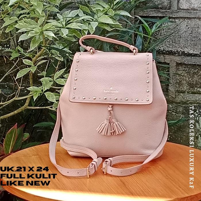 TAS Ransel wanita preloved branded KS kate spad*, full kulit full embos mulus