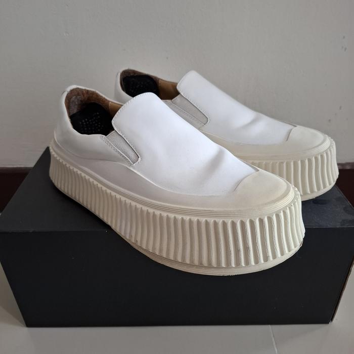 Jil Sander Chunky Platform Leather Slipon Sneaker 36