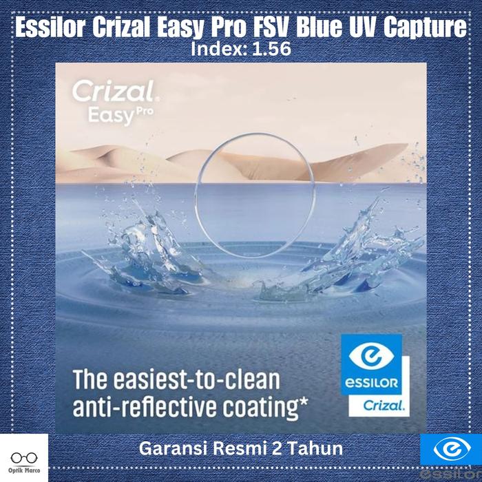 Lensa Kacamata Essilor Crizal Easy Pro FSV 1.56 Blue UV Capture