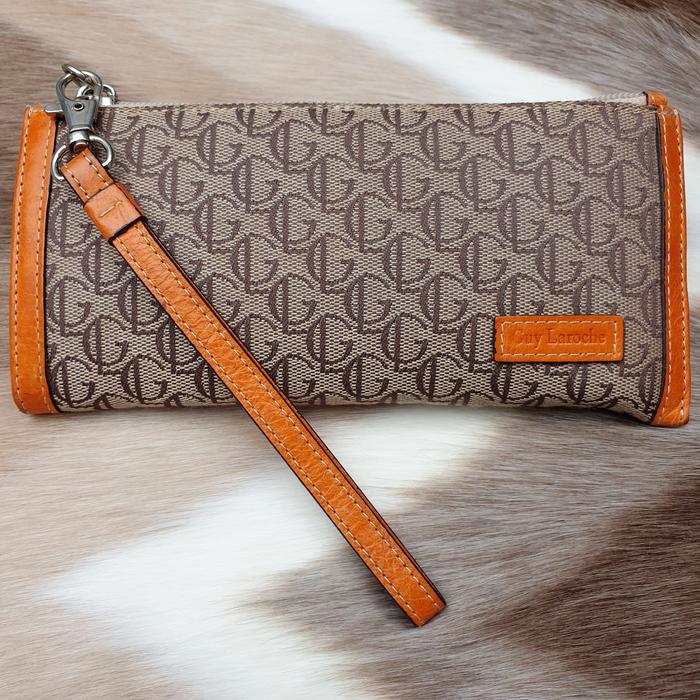 Dompet Guy Laroche Wanita Kanvas Mix Kulit Asli