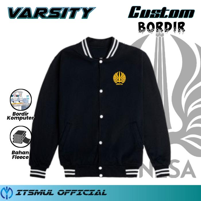 Jaket Varsity Universitas Negeri Surabaya Bordir Jaket UNESA