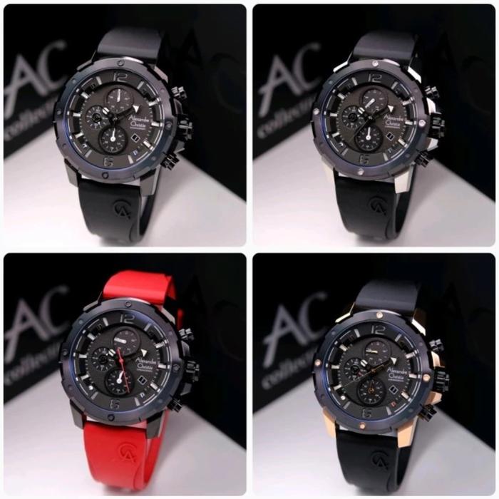 ALEXANDRE CHRISTIE AC 6410 / AC6410 PRIA ORIGINAL- SILVER BLACK RUBBER