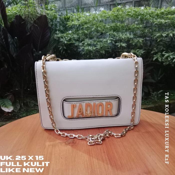 TAS wanita preloved branded CD CristDio*, vintage rantai embos cd,full kulit