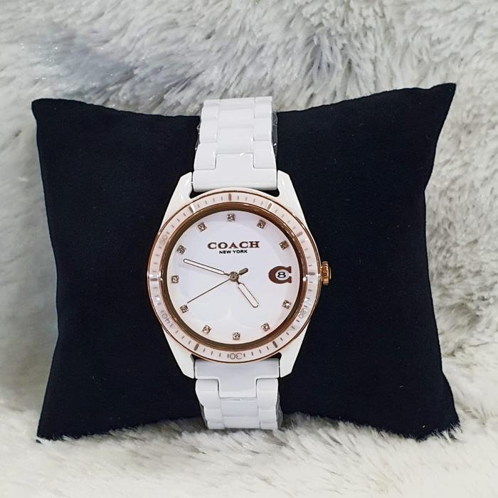 jam tangan Wanita Coach keramik putih
