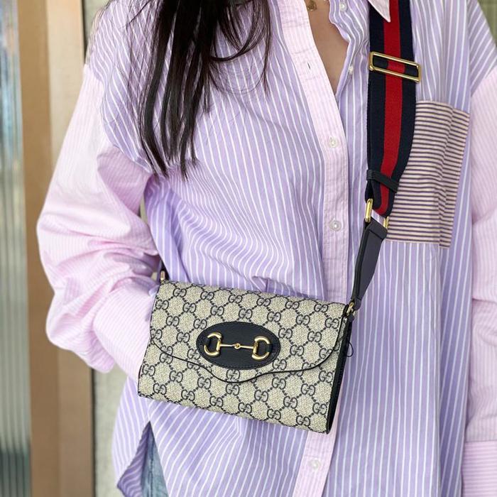 bag GC tas Horsebit 1955 Mini Bag White x Navy