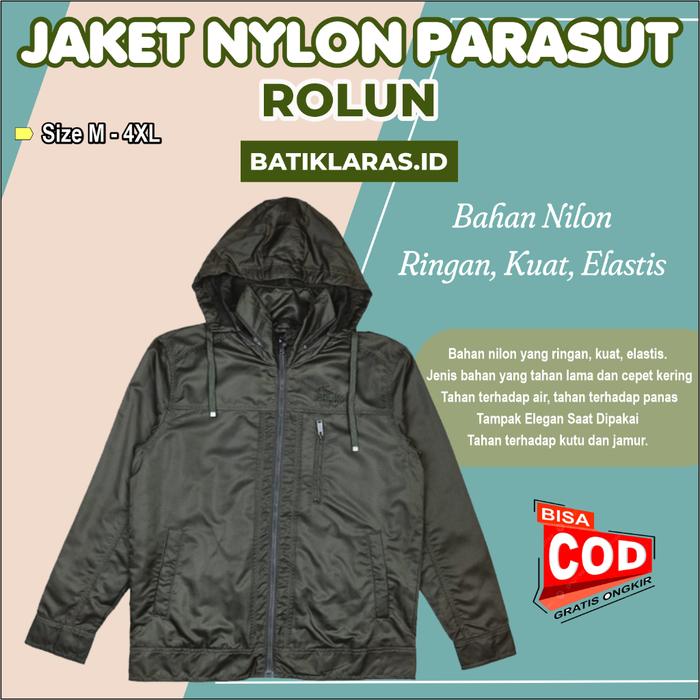 Rolun - Jaket Pria Dewasa Nylon Parasut Terbaru JK0666