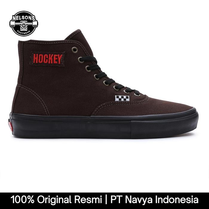 VANS AUTHENTIC HIGH SKATE PRO x HOCKEY SNAKE SKIN SHOES ORIGINAL UNISEX - BROWN/BLACK VN000CBQ7W11