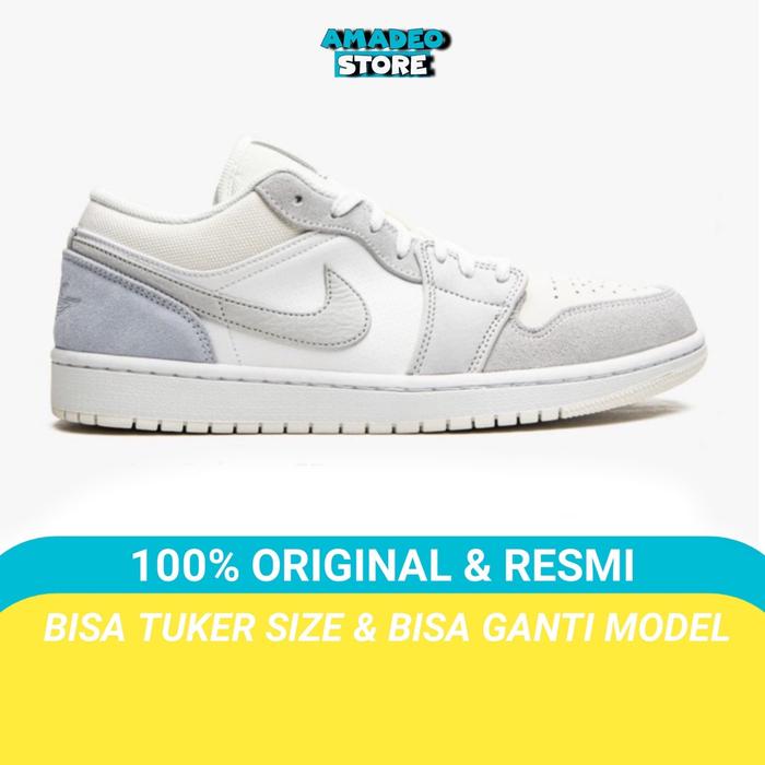 Sepatu Nike Air Jordan 1 Low Paris White Sky Grey BNIB Original - White Sky Grey