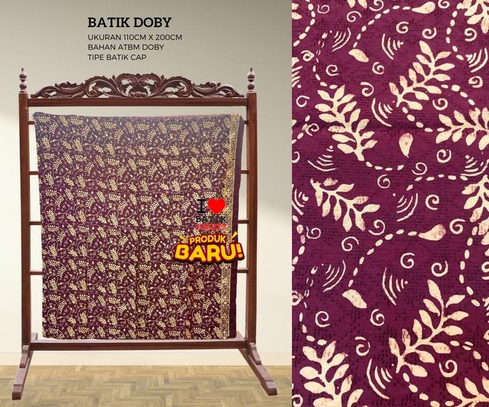 DOBY PASTEL PARANG MOTIF 23 DOBI DOBBY BAHAN KAIN BATIK MARUN KREM