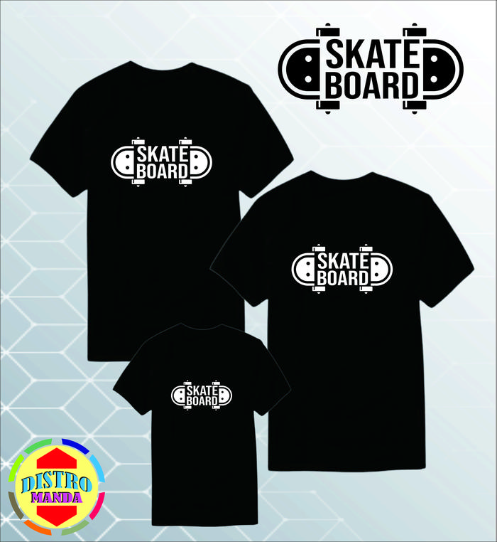 kaos couple keluarga motif skate board | baju couple keluarga motif skate board