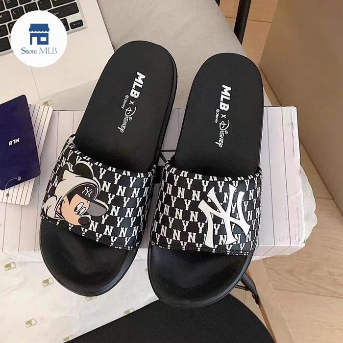 Sandal Slide MLB x Disney NY Yankees & LA Dodgers Black White