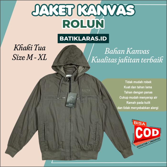 Rolun - Jaket Pria Dewasa Kanvas Khaki Tua JK0581