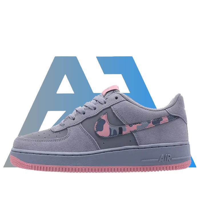 Sepatu Women Nike Air Force 1 Grey Pink Camo 100% Original BNIB