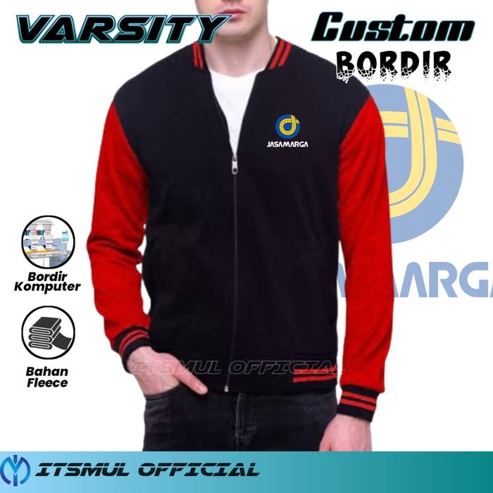 Jaket Varsity Baseball Jasa marga  Bordir Jaket Jasa marga Bordir