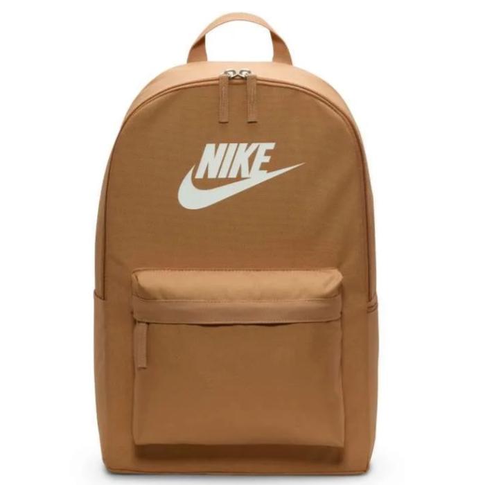 (100% ORIGINAL) NIKE Unisex Sportswear Heritage Backpack Flax Brown White School College Tas Ransel 