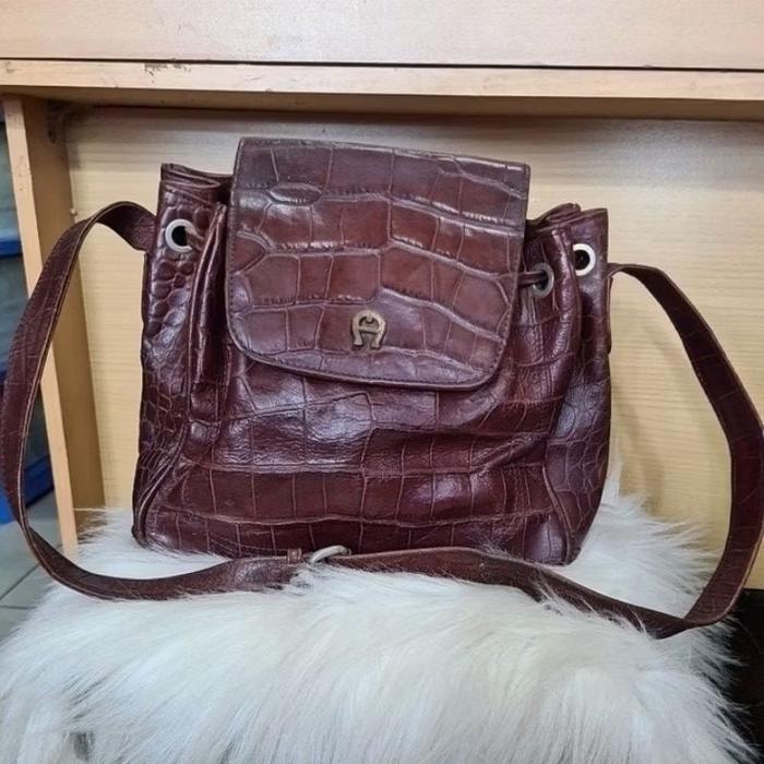 AIG Crocodile Leather Tas Kulit Asli Ori