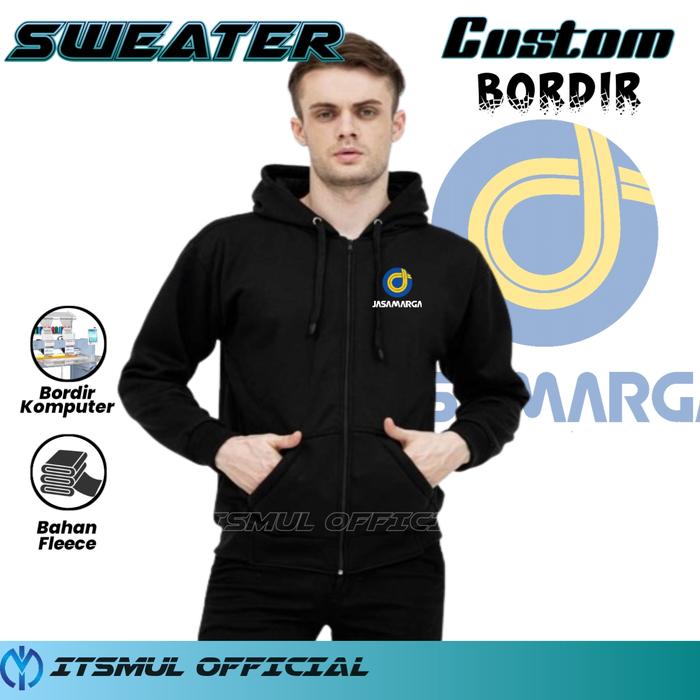 Jaket Hoodie Zipper Jasa marga Bordir Jaket Jasa marga Bordir