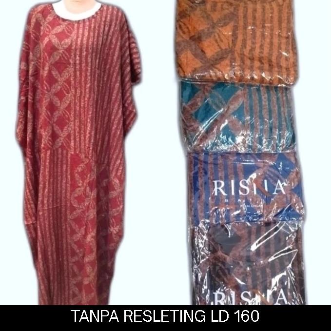 Risna Longdress Panjang Batik Pekalongan merk Risna ukuran 7L-8L Jumbo LD 160 Model Kalong Kaftan Ba