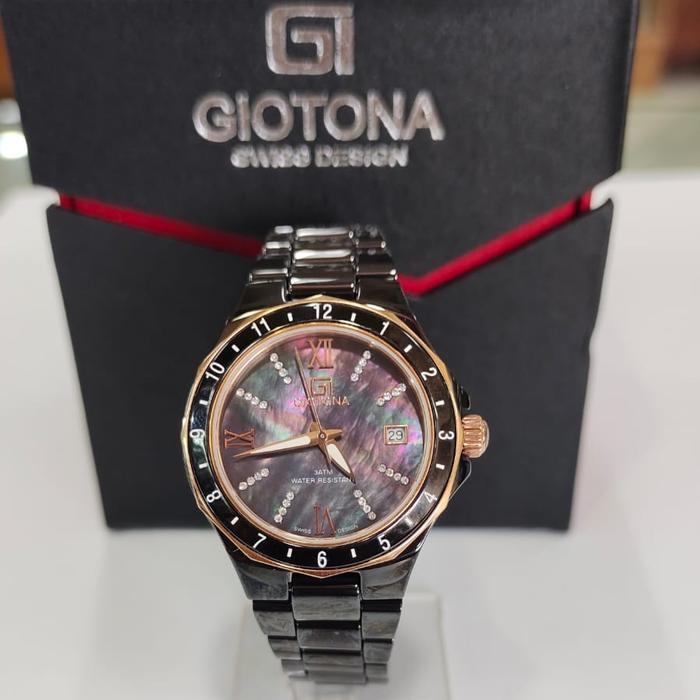 jam tangan wanita giotona ceramic black