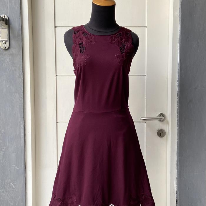 TED BAKER Maroon Midi Dress