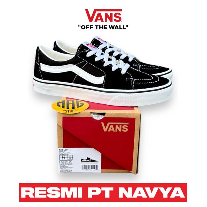 Vans Sk8 Low Black White Original 100% RESMI PT NAVYA