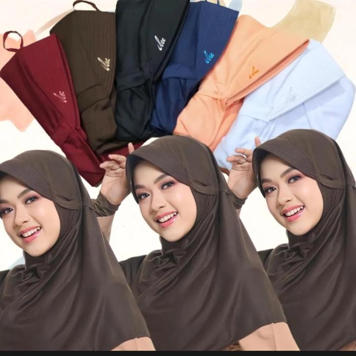 Kerudung Anak Sekolah Instan Pita serut Tutup / hijab rabbani kW kerudung  pramuka jilbab vilora Mus