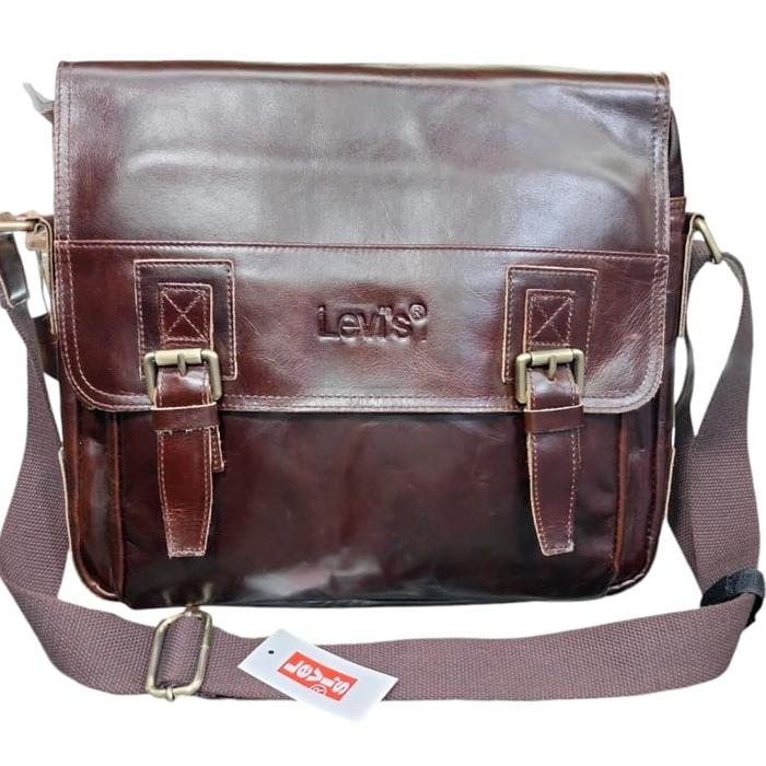 tas selempang/tas kerja pria & wanita,LEVIS,100%asli kulit,