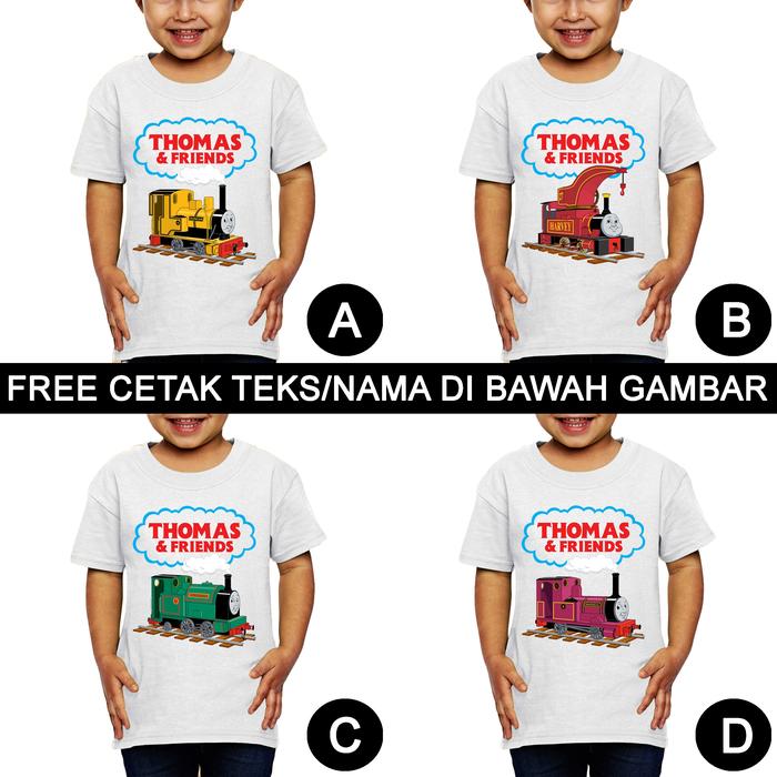Thomas The Tank Engine Train Baju Kaos Anak dan Balita Custom Nama