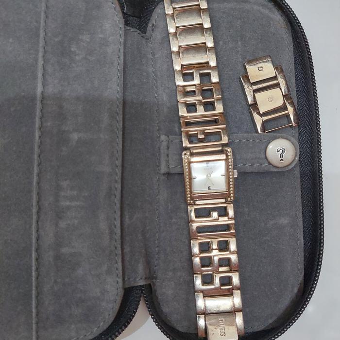 preloved jam tangan rantai wanita guess original kotak putih