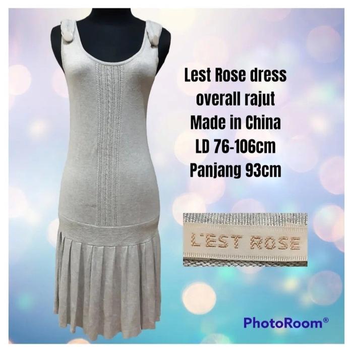 Lest Rose dress overall wanita rajut