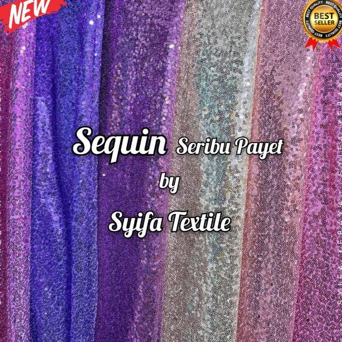 Kain sequin / kain 1000 payet / bahan dress, gaun