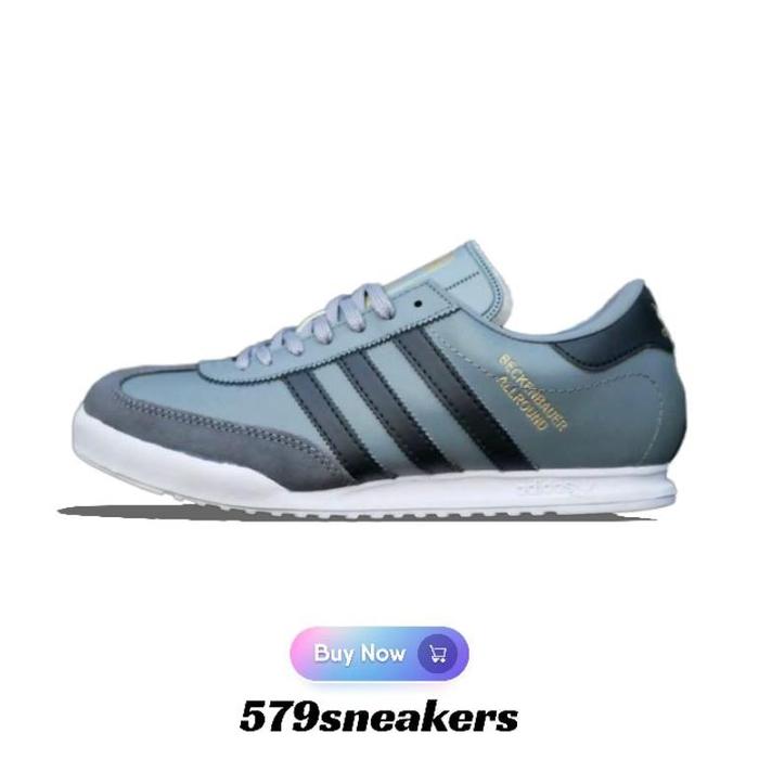 Adidas Beckenbauer Grey Black Sneakers Men's Original 100% - Sepatu Adidas Beckenbauer Original Mura