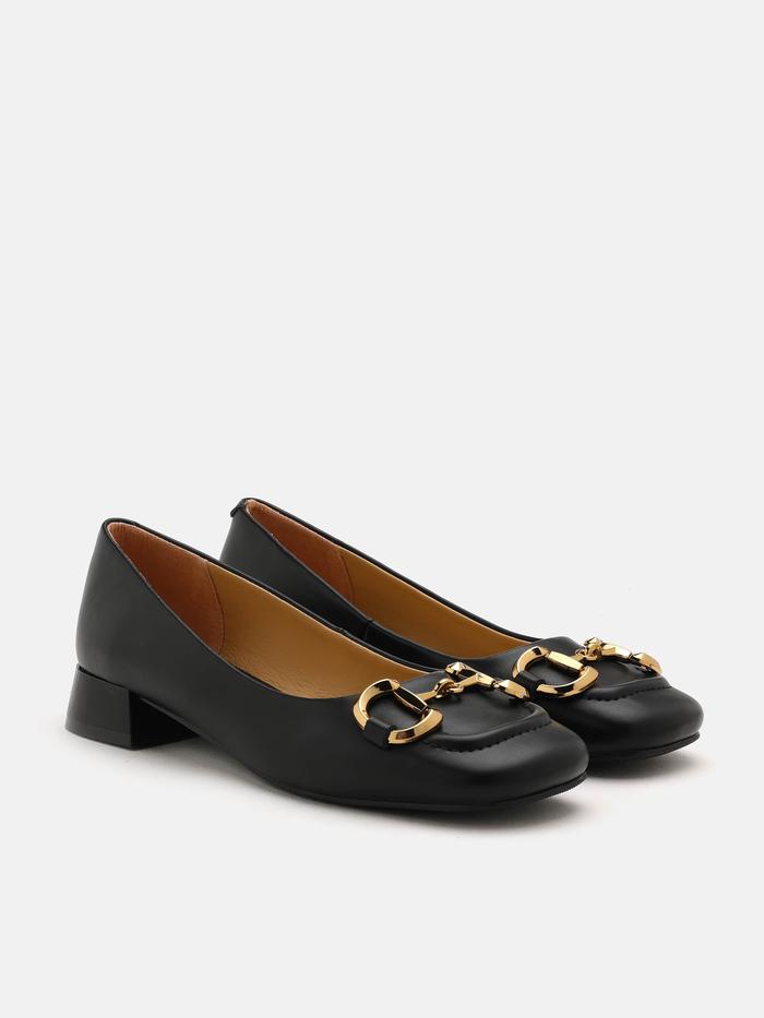 Pazzion Oli Horsebit Low Block Heels