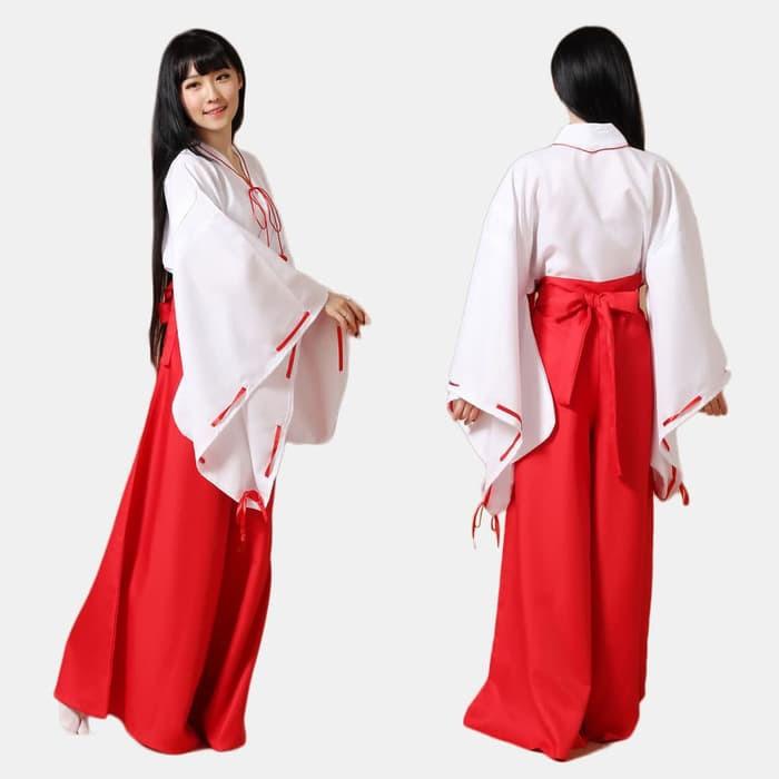Costume Cosplay Kikyo Inuyasha Miiko Kimono Yukata Kuil Jepang Kostum