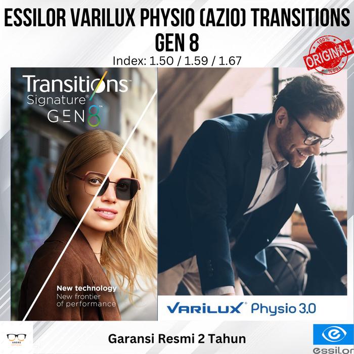 Lensa Kacamata Essilor Progresif Varilux Physio 3.0 (Azio) Transitions Gen 8