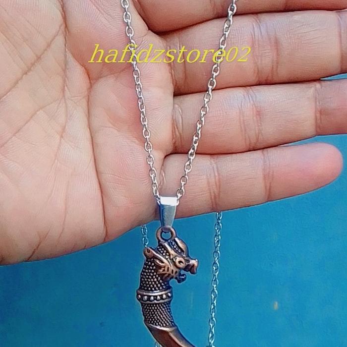 kalung Rantai Liontin taring singa