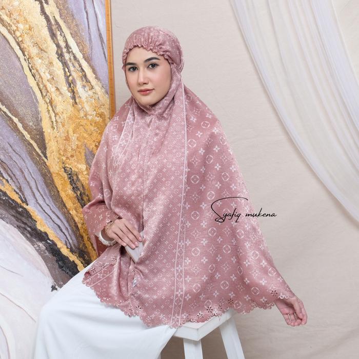 Bergo Motif Hijab Instan Motif Premium Bahan Silk Hijab Saku Elviana Series By Syafiq
