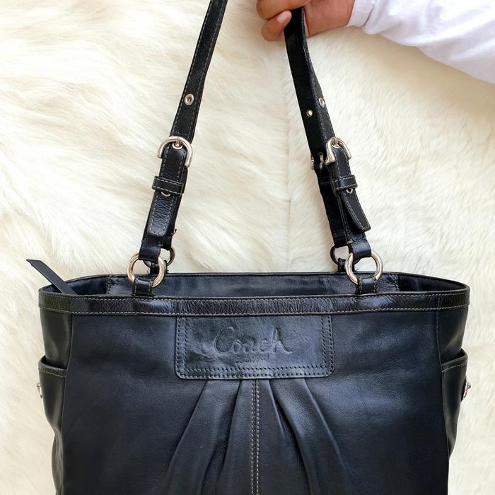 Tas Coach Totebag Shoulder Bag Wanita Kulit Asli Hitam