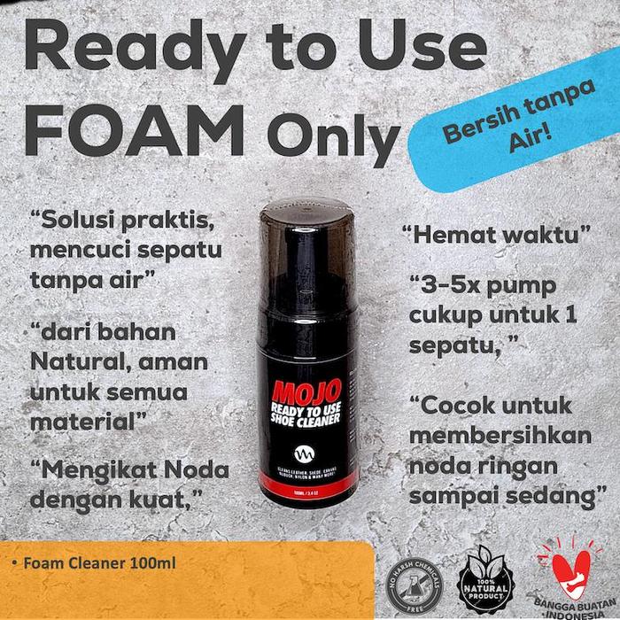 BEST READY TO USE FOAM β MOJO SHOE CLEANER WATERLESS / CAIRAN PEMBERSIH SEPATU TANPA AIR/ SABUN CUCI