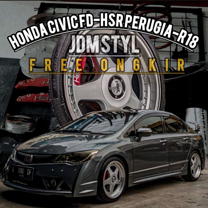 Velg Pelg Mobil Honda Civic Fd Ring 18 Paket Kumplit Velg Dan Ban Type Perugia-Tangerang Selatan